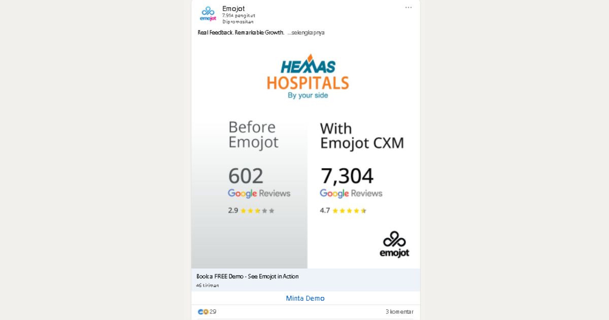Contoh LinkedIn Ads Emojot sebagai salah satu jenis iklan di media sosial